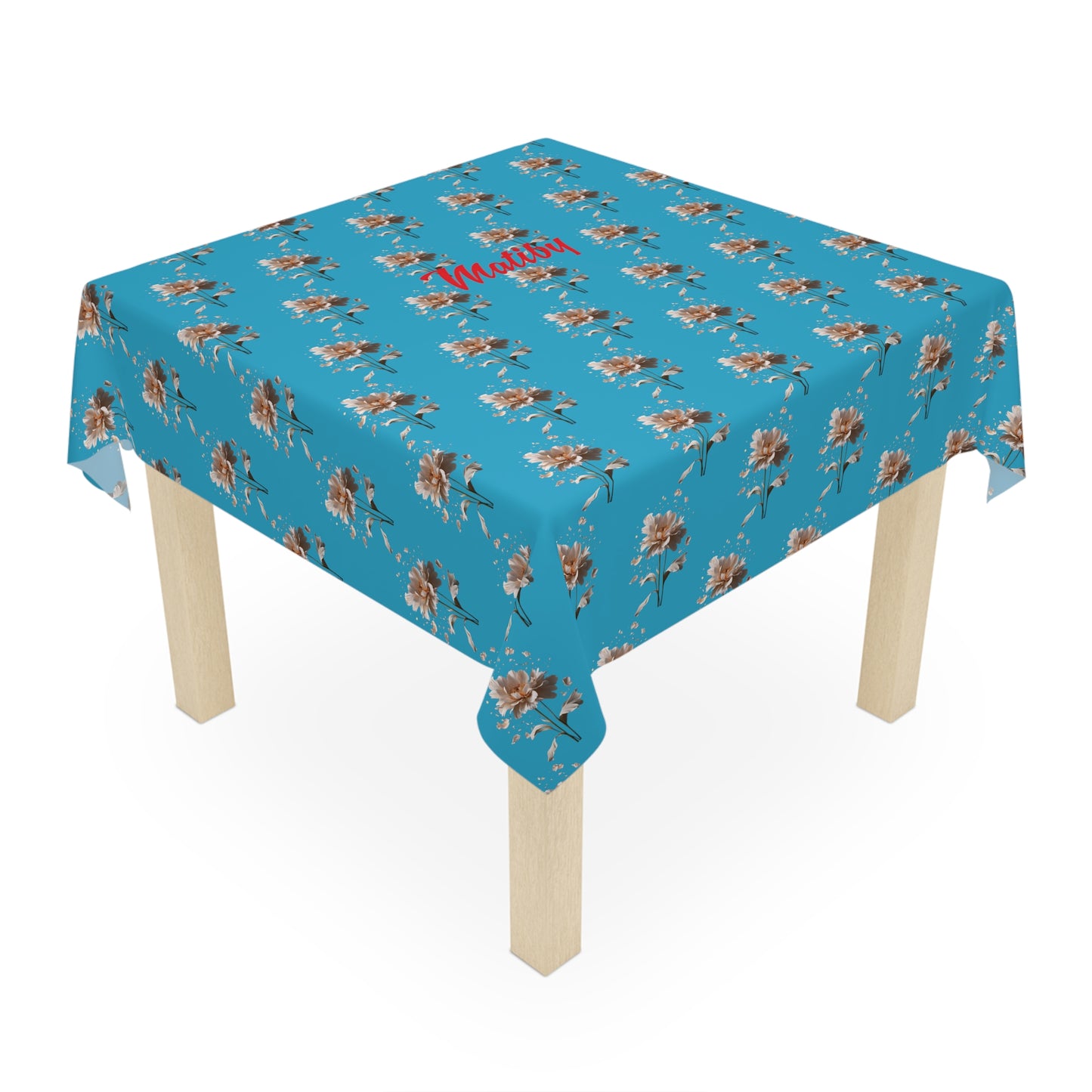 Matiby Turquoise Flower Tablecloth