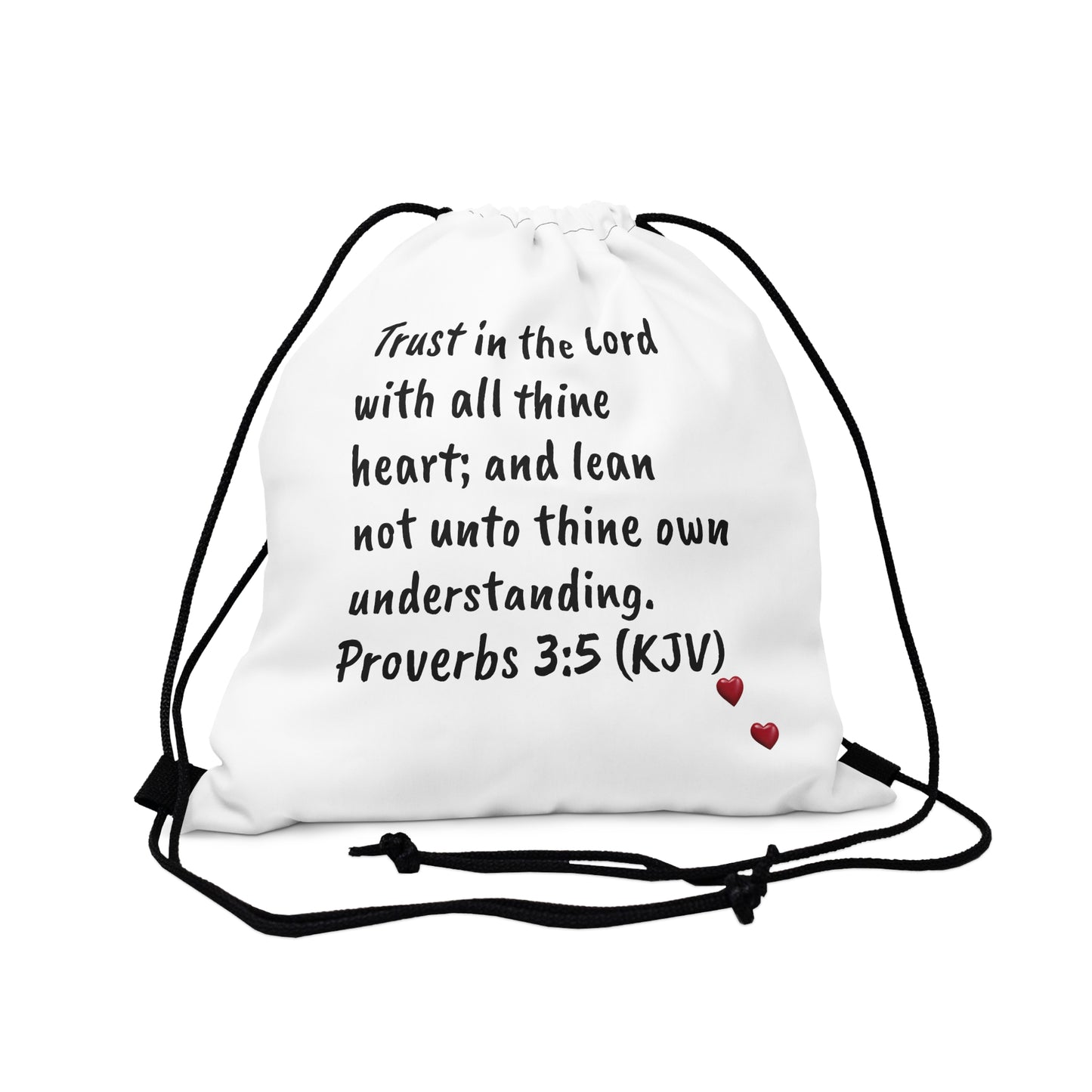 Bible Speaks Outdoor Drawstring Bag White