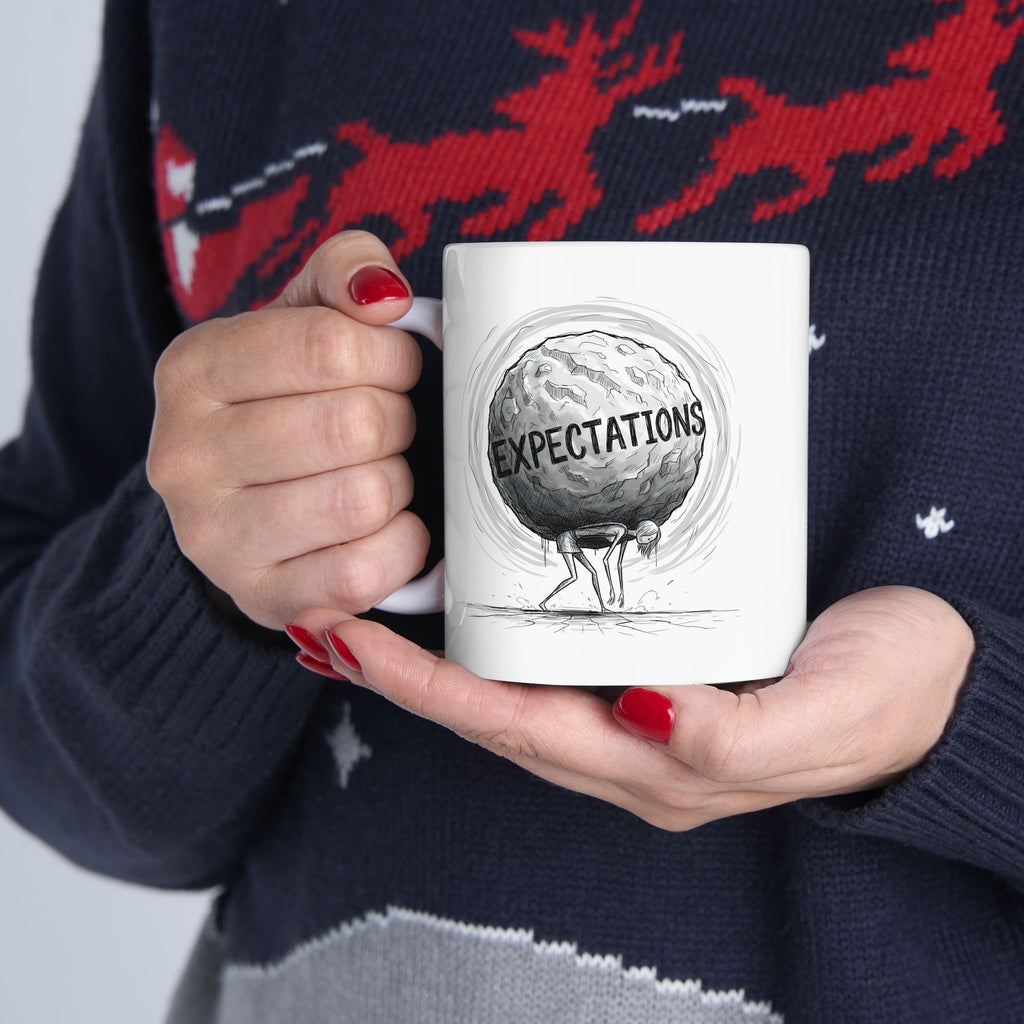 Unbreakable Woman, Standing Tall Under The Weight Of A Giant White Ceramic Mug, (11oz, 15oz), Heart of a Hero Cup
