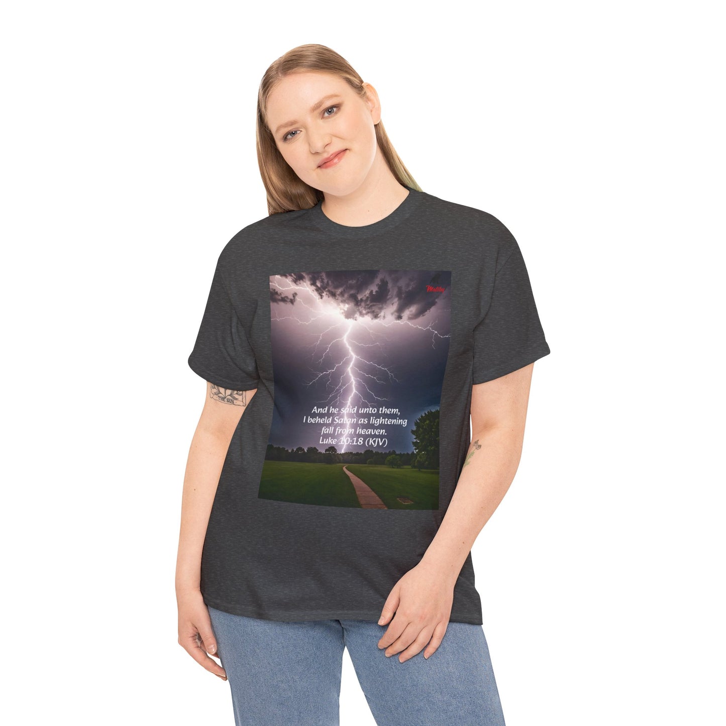 Lightning Style Satan's Fall Unisex Heavy Cotton Tee