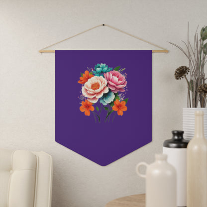 E Floral Purple Pennant