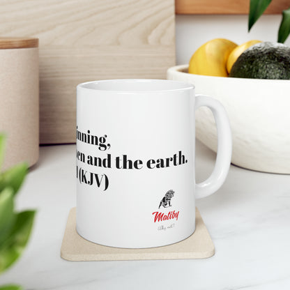 Bible Speaks Gen 1:1 Ceramic Mug, 11oz