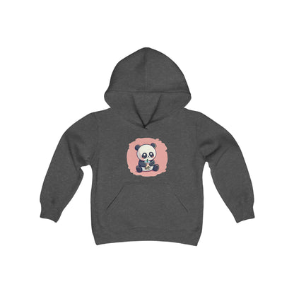 Panda With Boba Youth Heavy Blend Hooded Sweatshirt