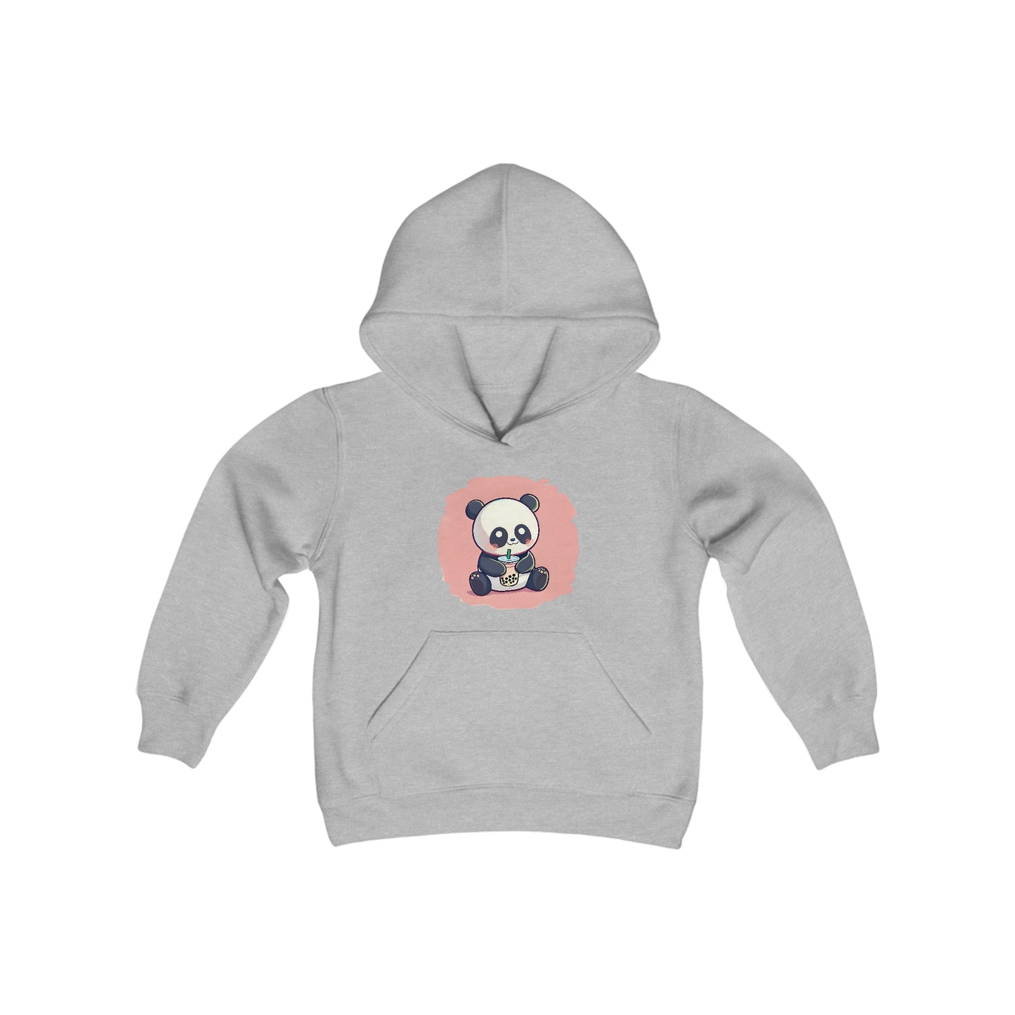 Panda With Boba Youth Heavy Blend Hooded Sweatshirt