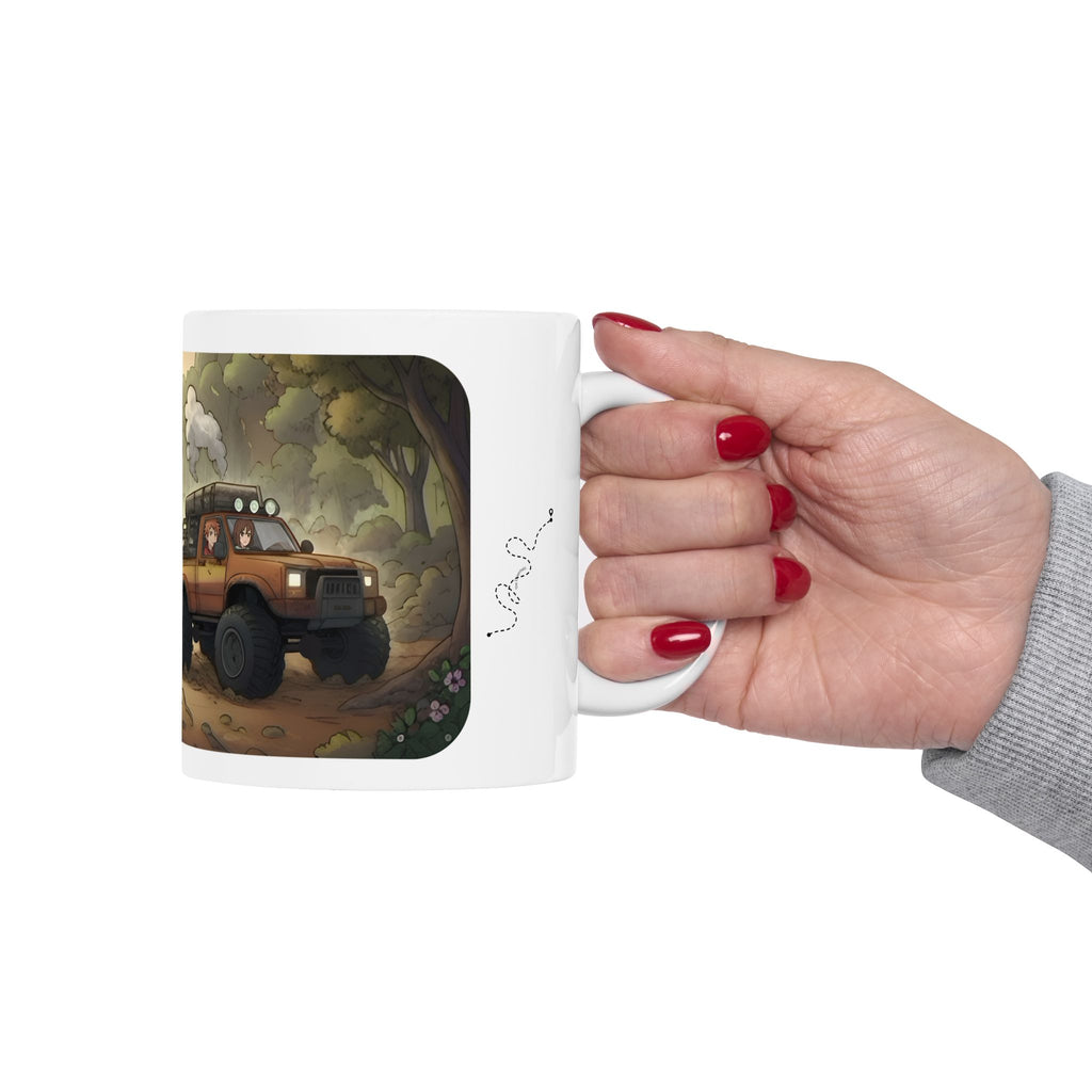 Adventure 4x4 Trucks #54, Container Haulers White Ceramic Mug — Find Your Path To The Essentials Cup (11oz & 15oz)