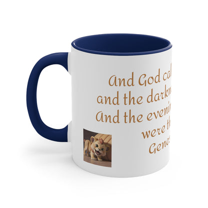 Bible Speaks Gen 1:5 Accent Mug, 11oz