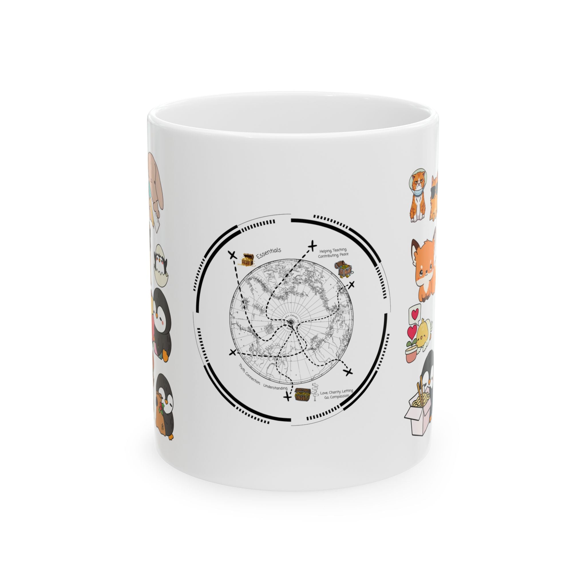 Playful & Cute Pets Decor #5 White Ceramic Mug — Adorable Animals To Brighten Your Day Cup (11oz & 15oz)