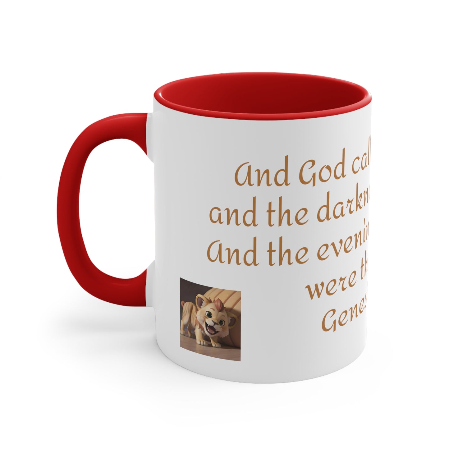 Bible Speaks Gen 1:5 Accent Mug, 11oz