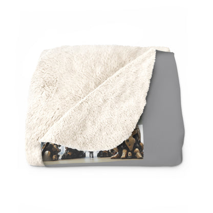 Matiby MEK Light Grey Sherpa Fleece Blanket