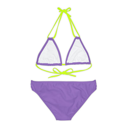 Light Purple Strappy Bikini Set (AOP)