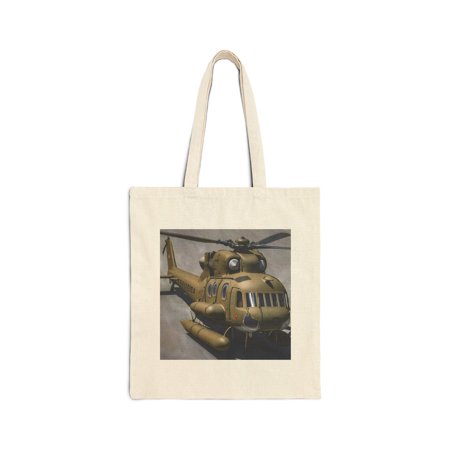 Helicopter Cotton Canvas Tote Bag