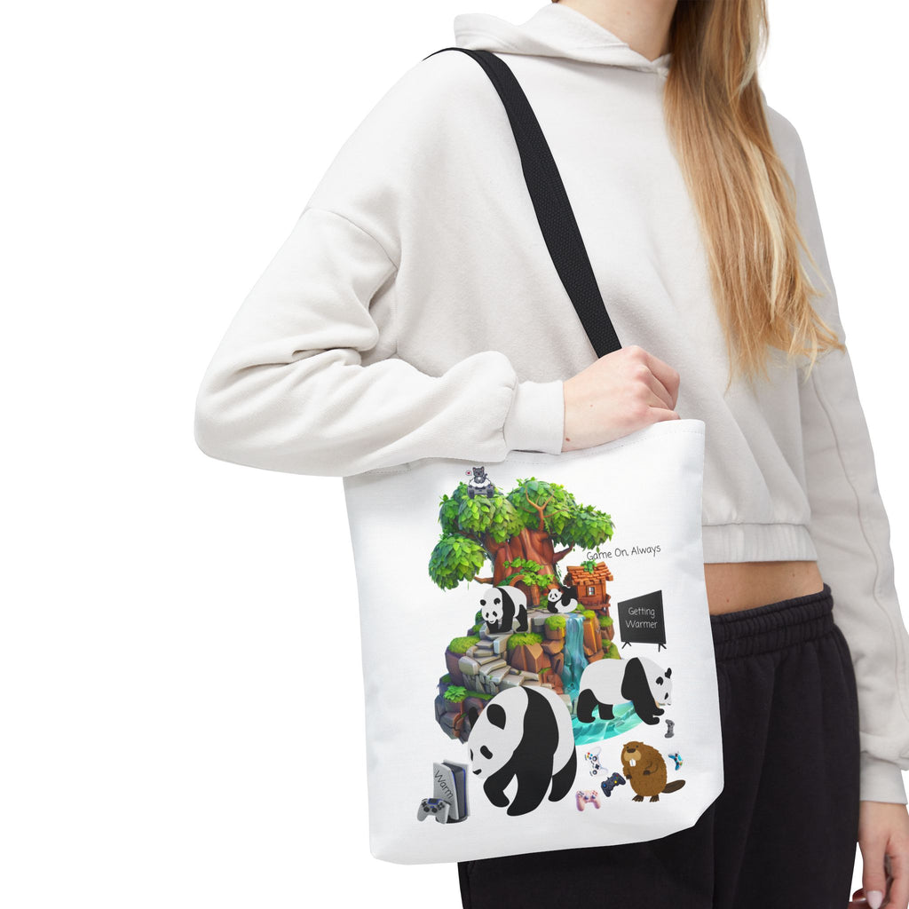 Game On, Always In a Woodland Treehouse Tote Bag | Sleep Is Optional, Gaming Is Not