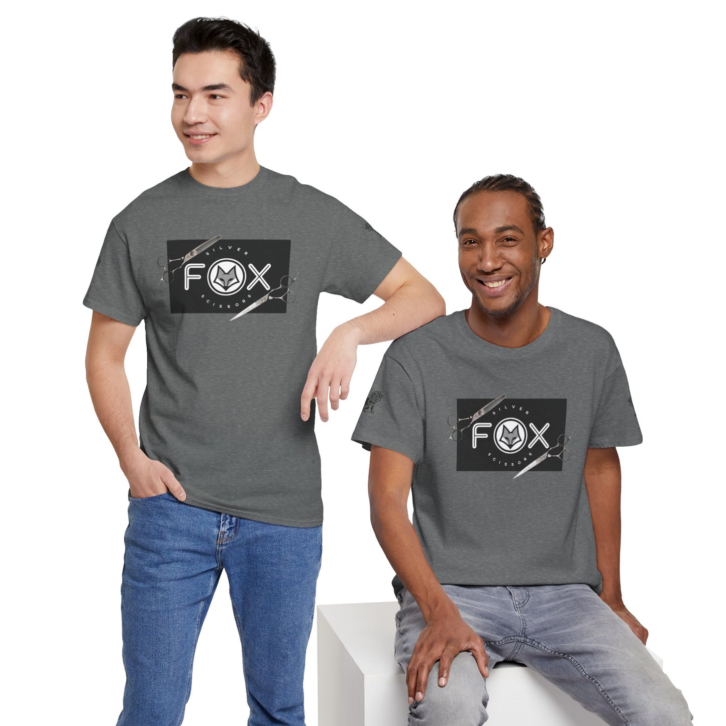 Silver Fox Scissors Unisex Heavy Cotton Tee