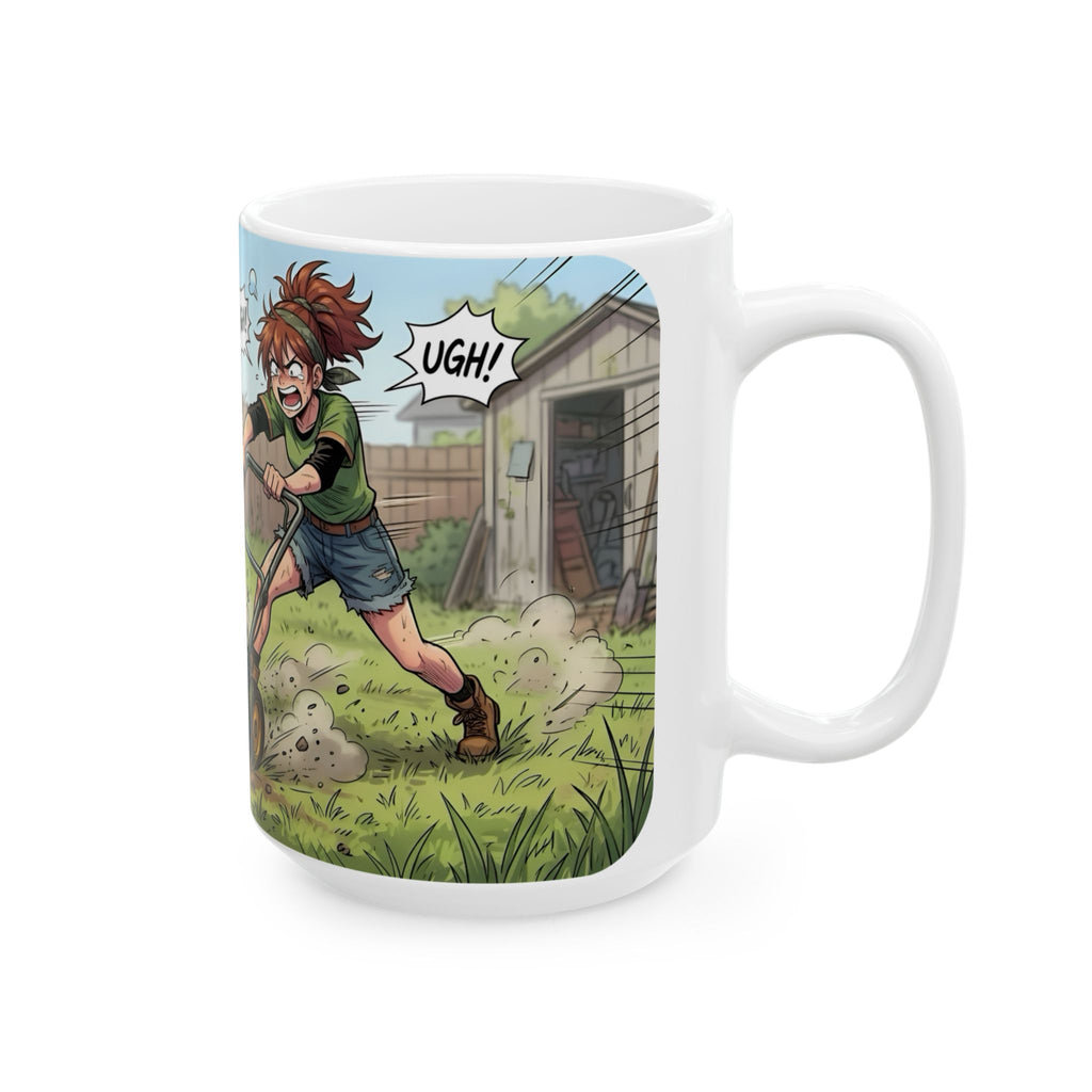 Wifey & The Lawn Mower White Ceramic Mug – Funny Mowing Gardener's Tea Cup (11oz & 15oz)