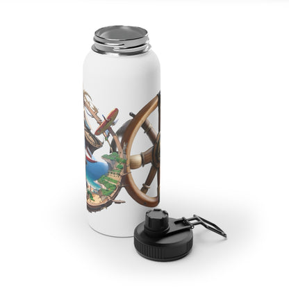 Nautical Helm Stainless Steel Water Bottle, Sports Lid