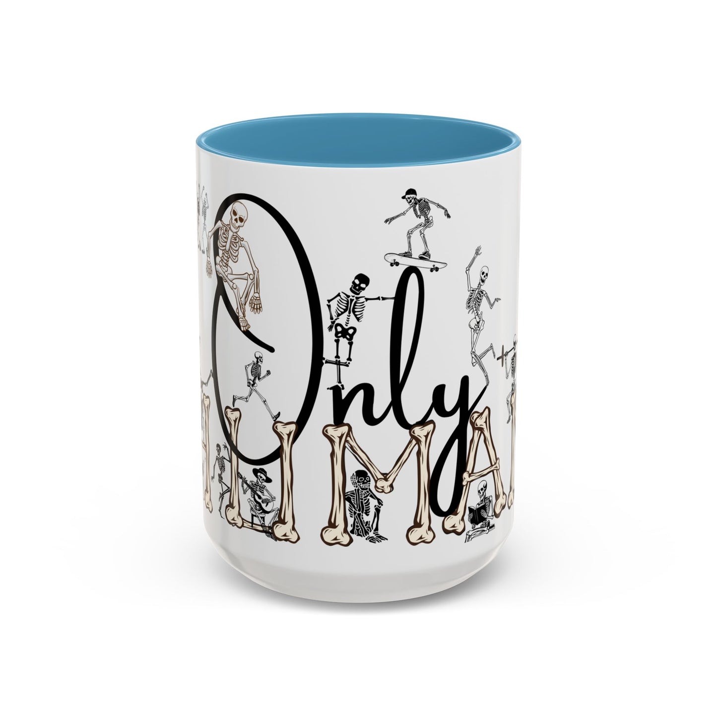 Only Human Accent Skeletons Life Mug for All Occasions (11, 15oz), Seasons Greetings Holiday Mug, For Him, For Her, Family and Friends Mug