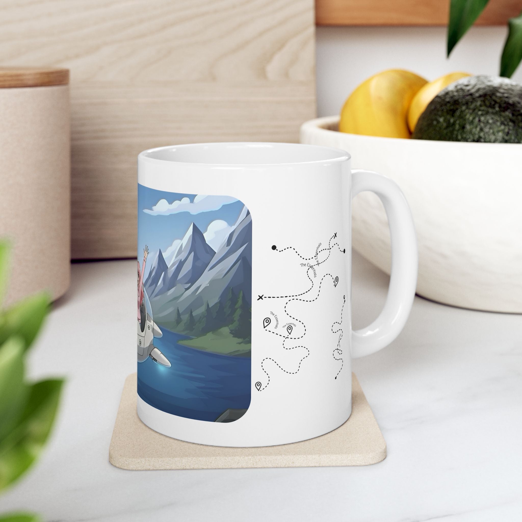 Mountain Lake Vista White Ceramic Mug – Life’s Little Wonders Cup (11oz/15oz)