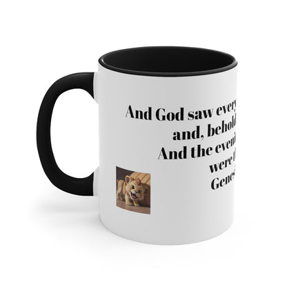 Bible Speaks Gen 1:31 Accent Mug, 11oz