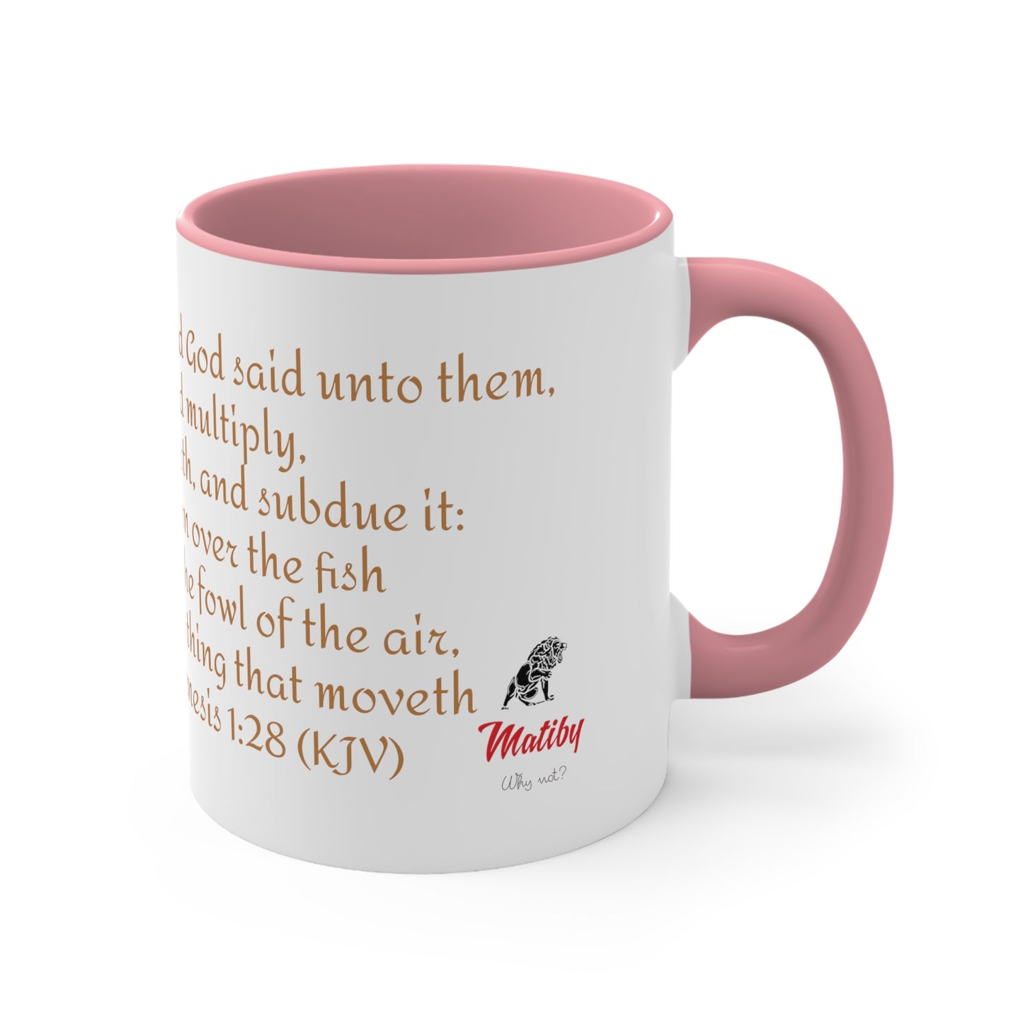 Bible Speaks Gen 1:28 Accent Mug, 11oz