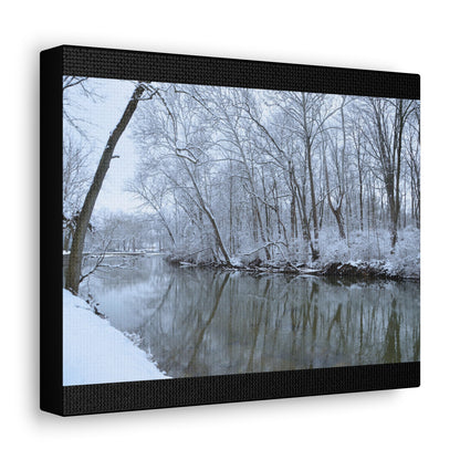 Winter River Black Canvas Gallery Wraps