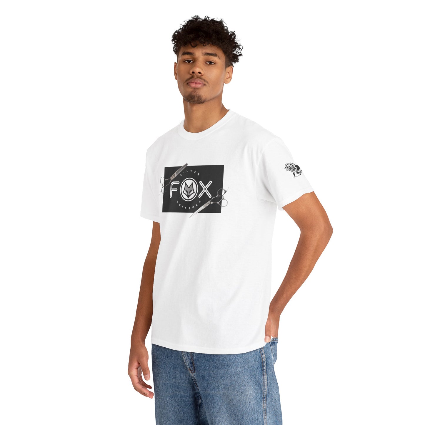 Silver Fox Scissors Unisex Heavy Cotton Tee