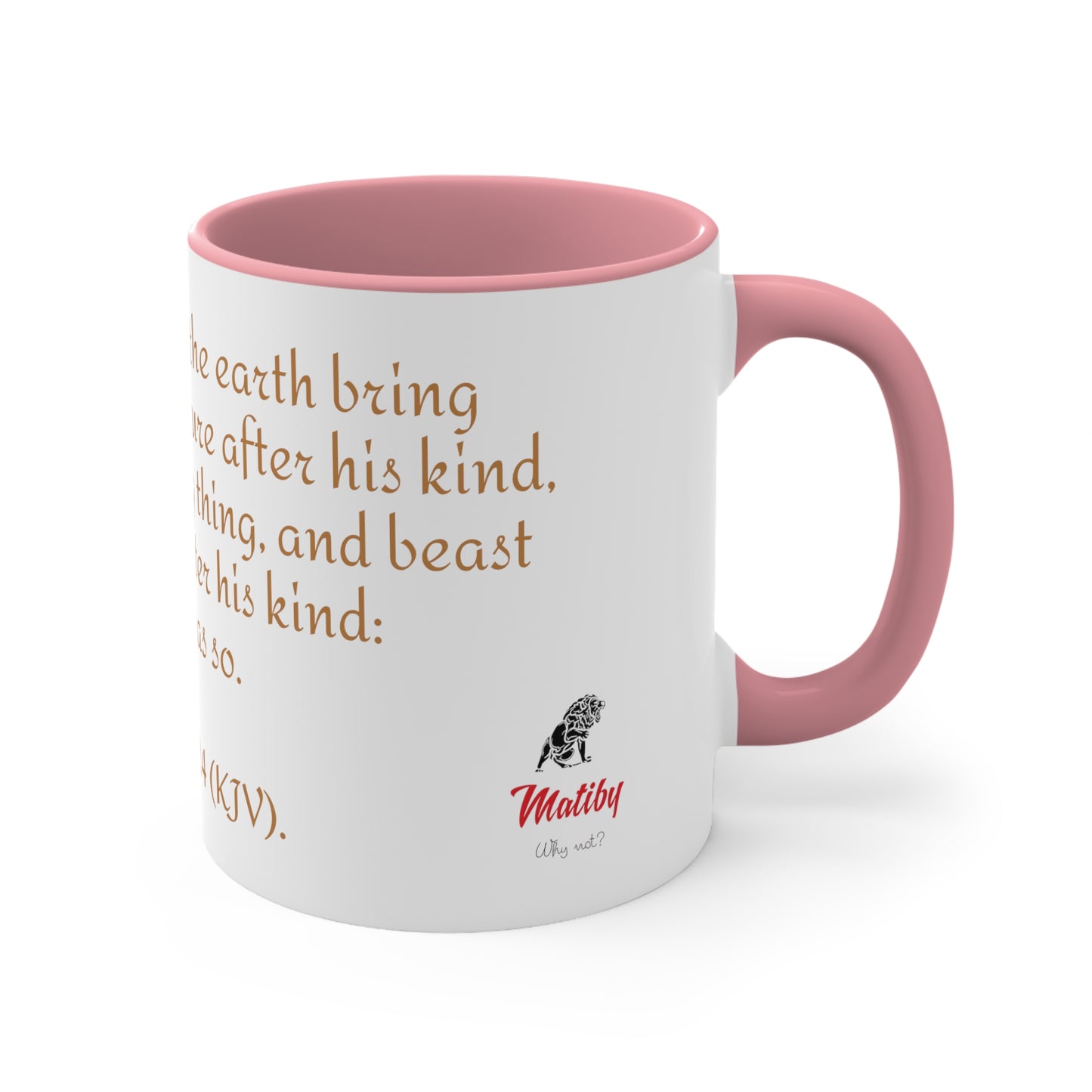 Bible Speaks Gen 1:24 Accent Mug, 11oz