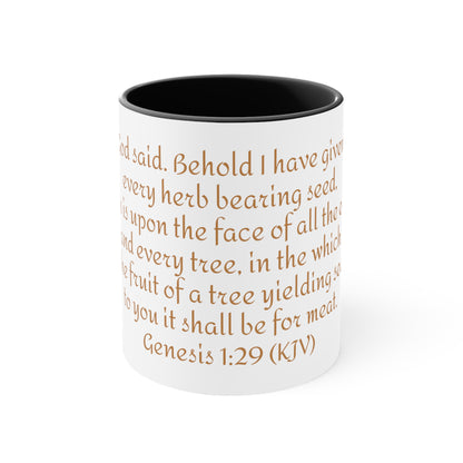 Bible Speaks Gen 1:29 Accent Mug, 11oz