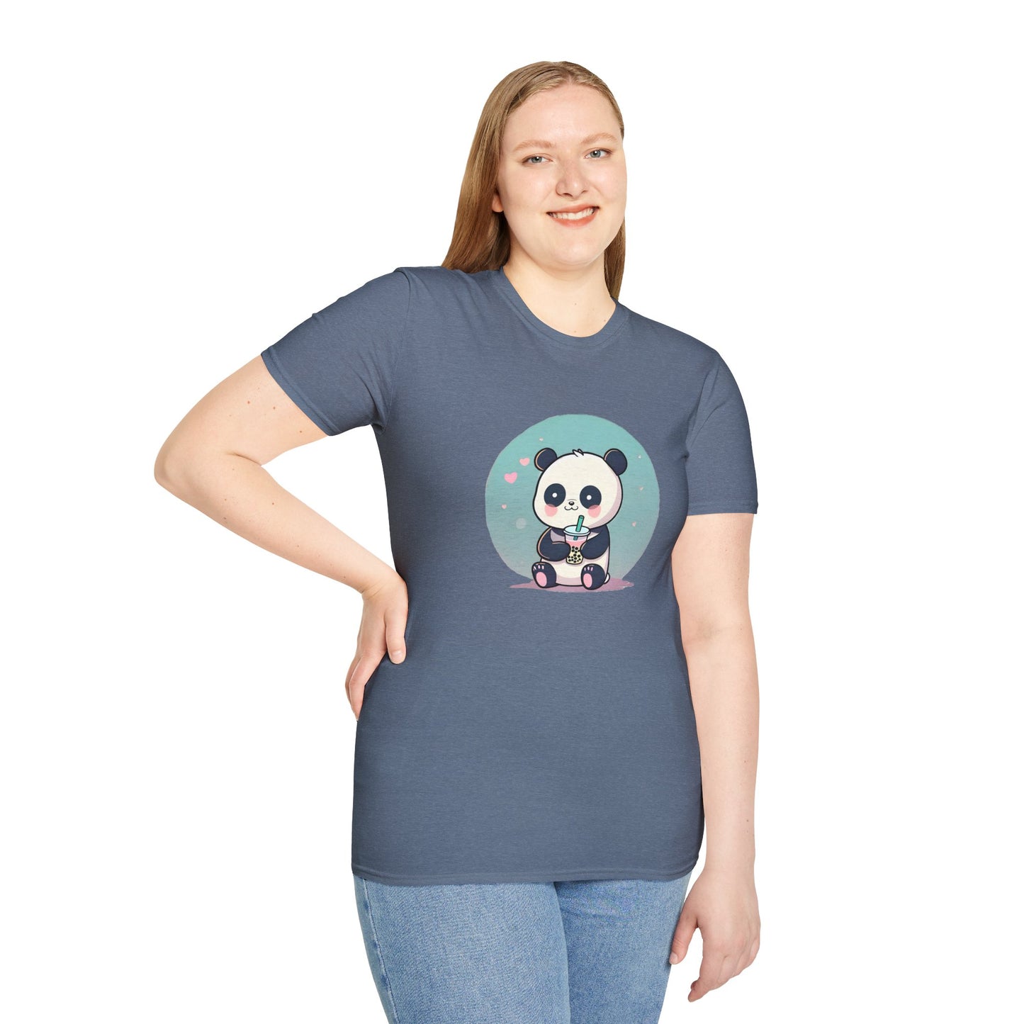 Panda With Boba Unisex Softstyle T-Shirt