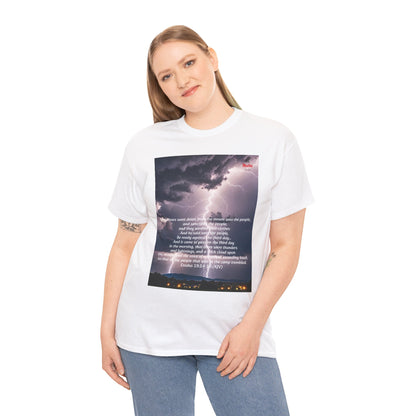 Lightning Style People Tremble Unisex Heavy Cotton Tee, Dual Side, W Font