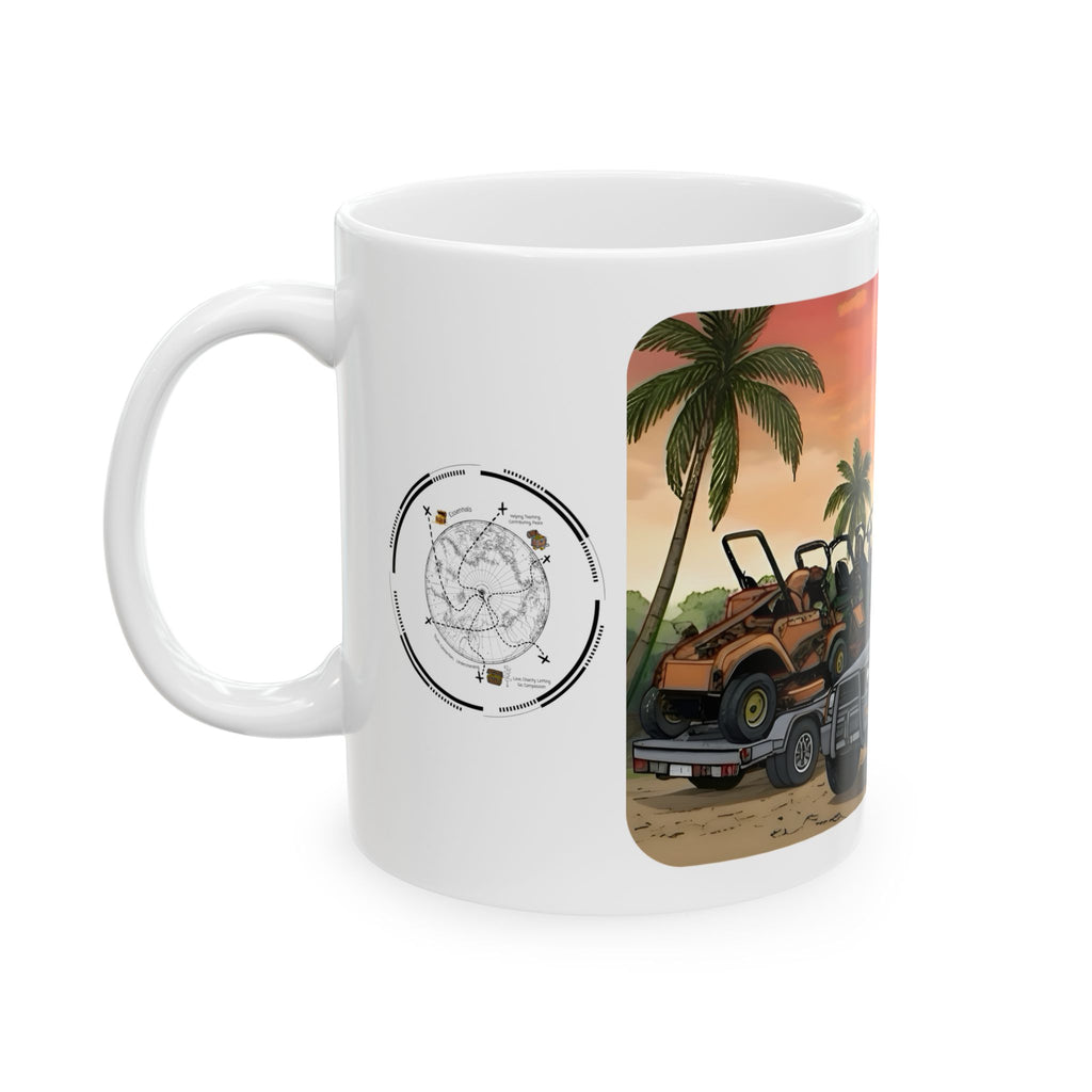 Sunshine State Pickup Trucks #10 Lawn Care Equipment Hauler White Ceramic Mug – Celebrating Companionship, Creativity & Life’s Little Wonders Cup (11oz/15oz)
