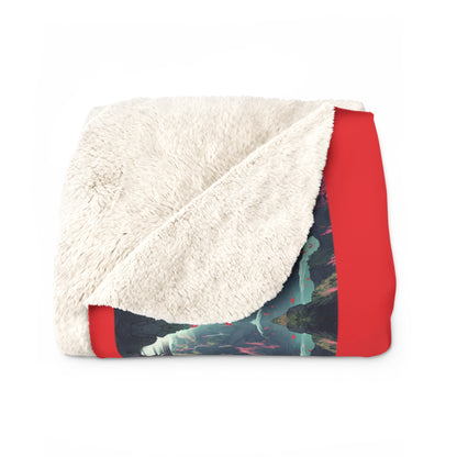 Artzy Scenic Red Sherpa Fleece Blanket