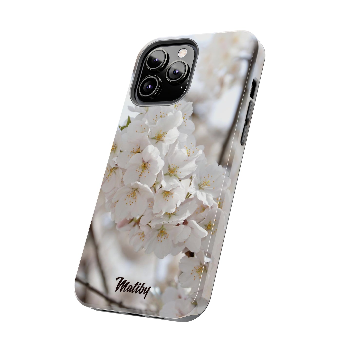 White Flower Tough Phone Cases