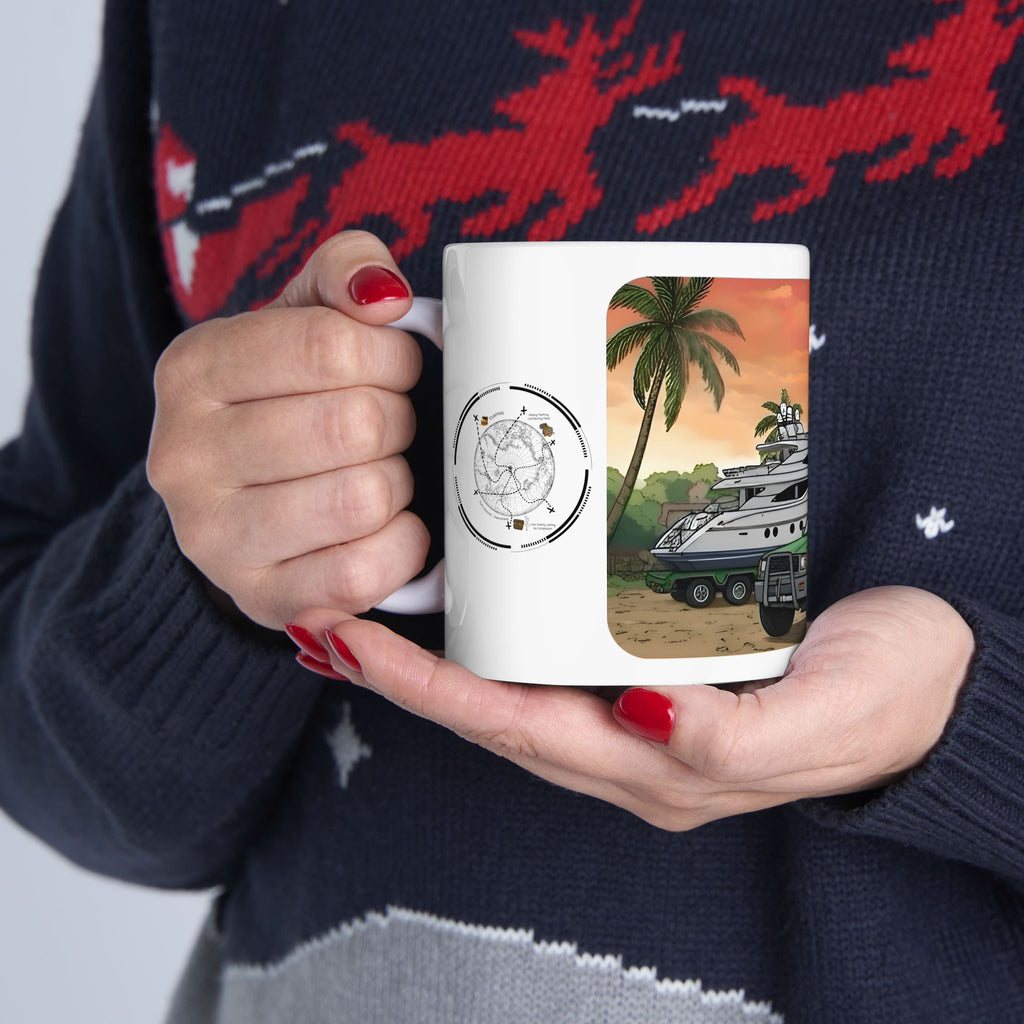 Sunshine State Pickup Trucks #6 Yacht Hauler White Ceramic Mug – Celebrating Companionship, Creativity & Life’s Little Wonders Cup (11oz/15oz)