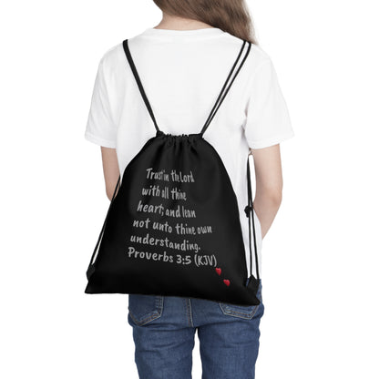 Bible Speaks Outdoor Drawstring Bag Black