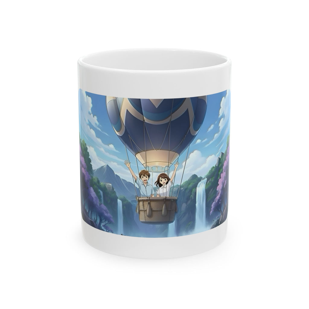 Hot Air Balloon Adventure #4 White Ceramic Mug — True Wealth, Adventure, & Creativity Cup (11oz/15oz)