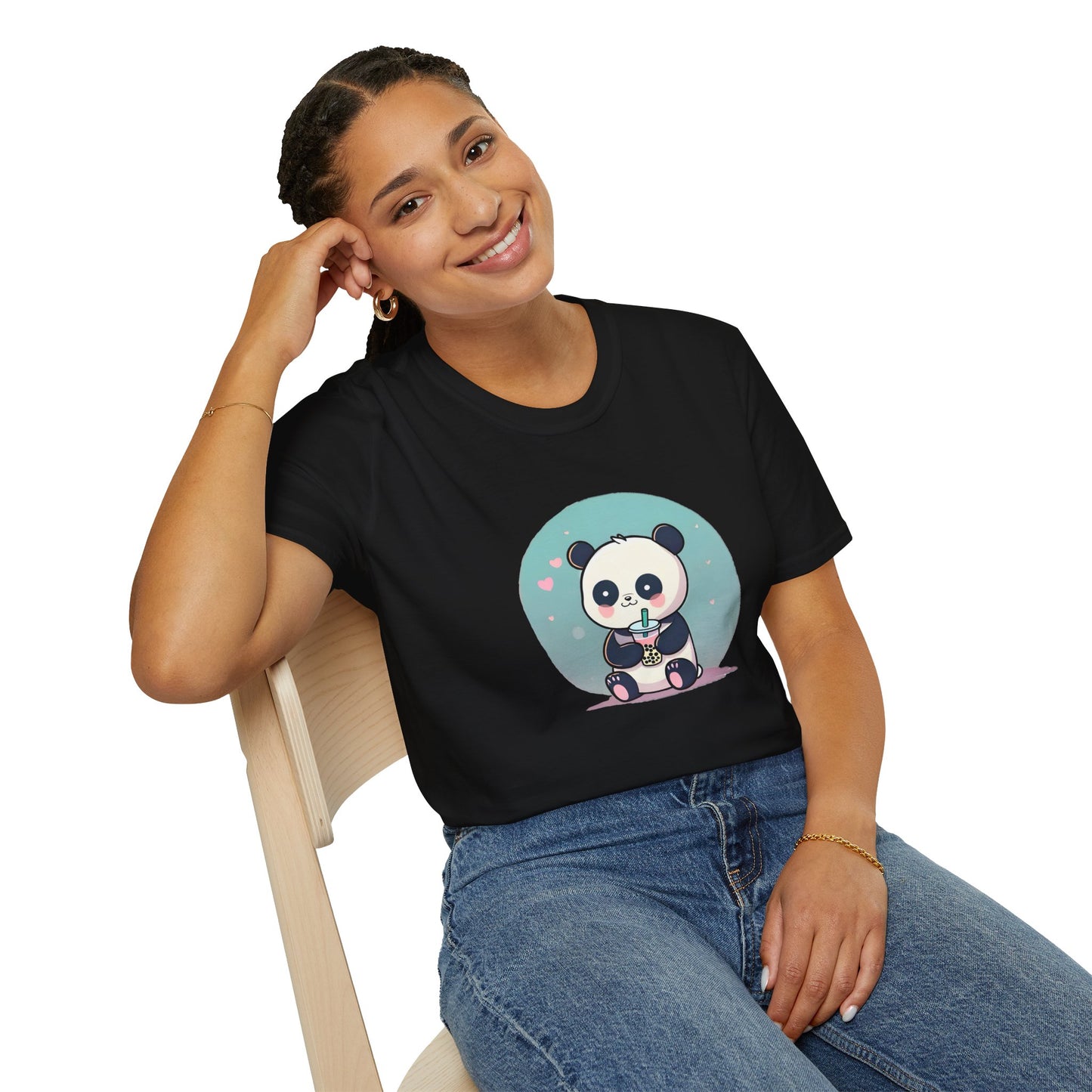 Panda With Boba Unisex Softstyle T-Shirt