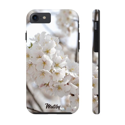 White Flower Tough Phone Cases