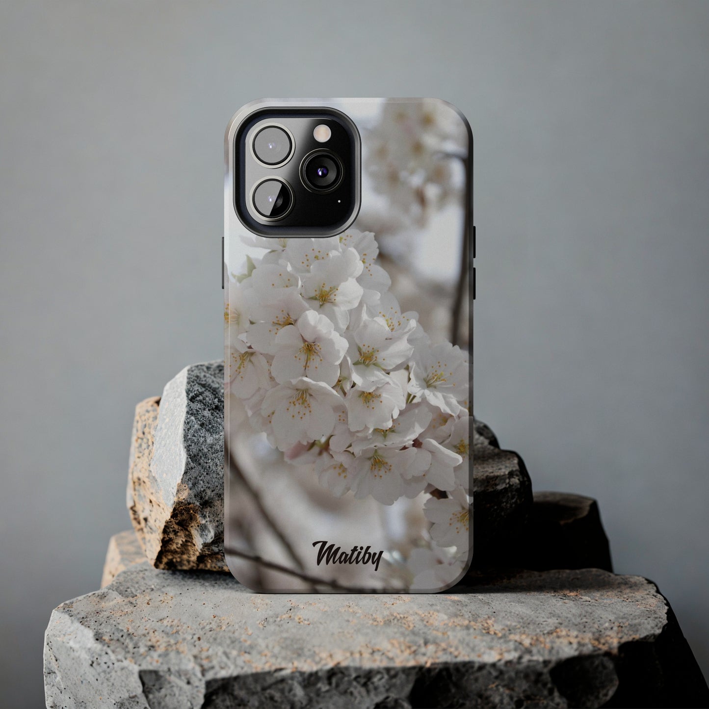 White Flower Tough Phone Cases