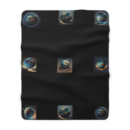 Matiby MEK Black Sherpa Fleece Blanket