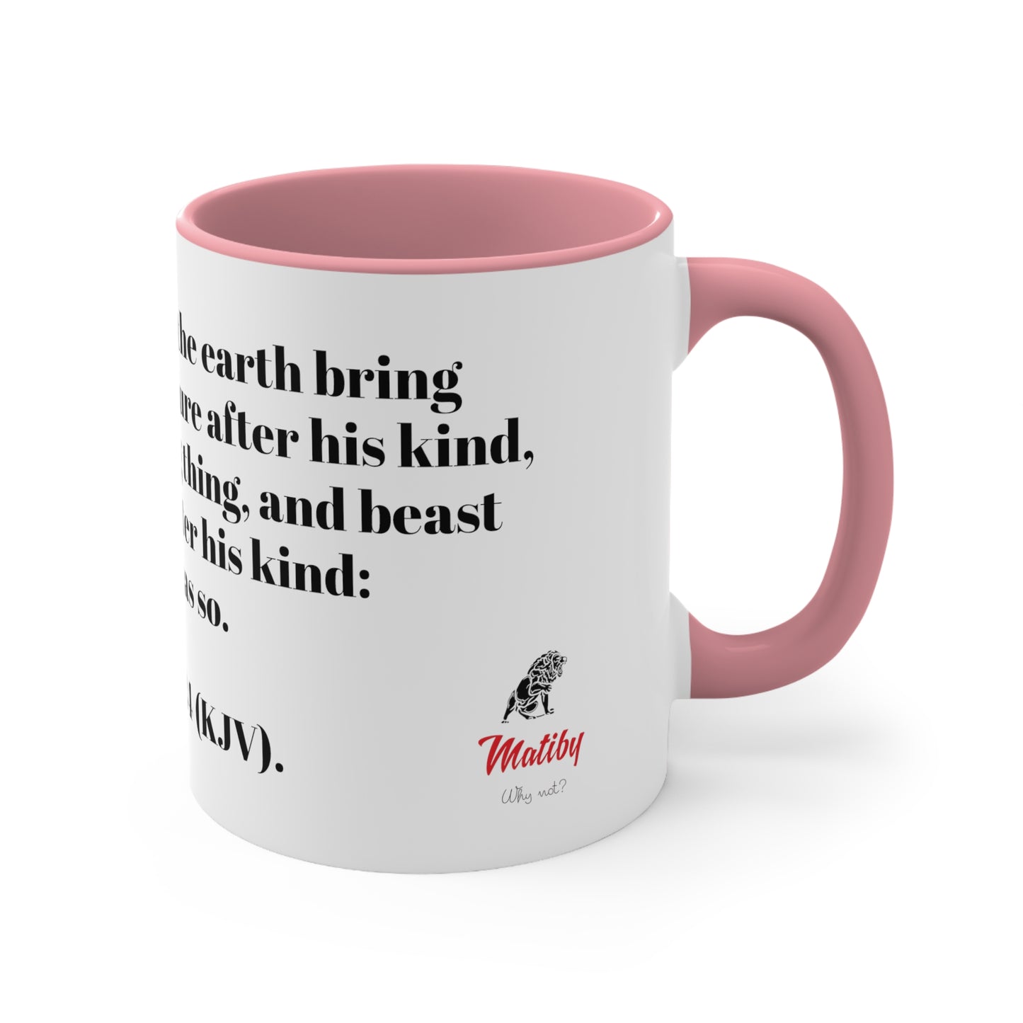 Bible Speaks Gen 1:24 Accent Mug, 11oz