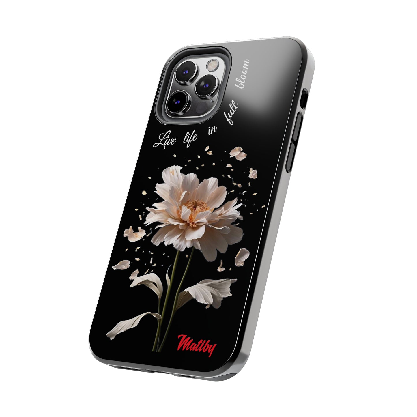 Matiby Amy's Special Flower Bloom Black Tough Phone Cases