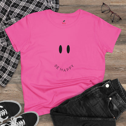 Women's Be Happy Midweight Cotton Tee