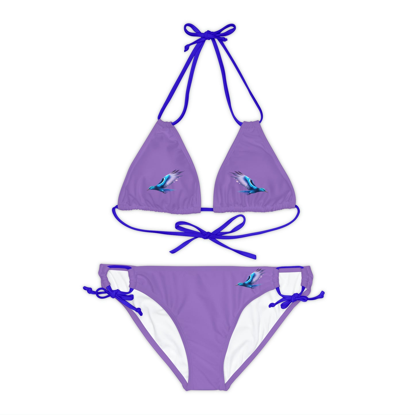 Light Purple Strappy Bikini Set (AOP)