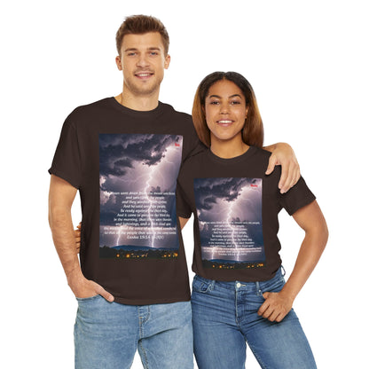 Lightning Style People Tremble Unisex Heavy Cotton Tee, Dual Side, W Font