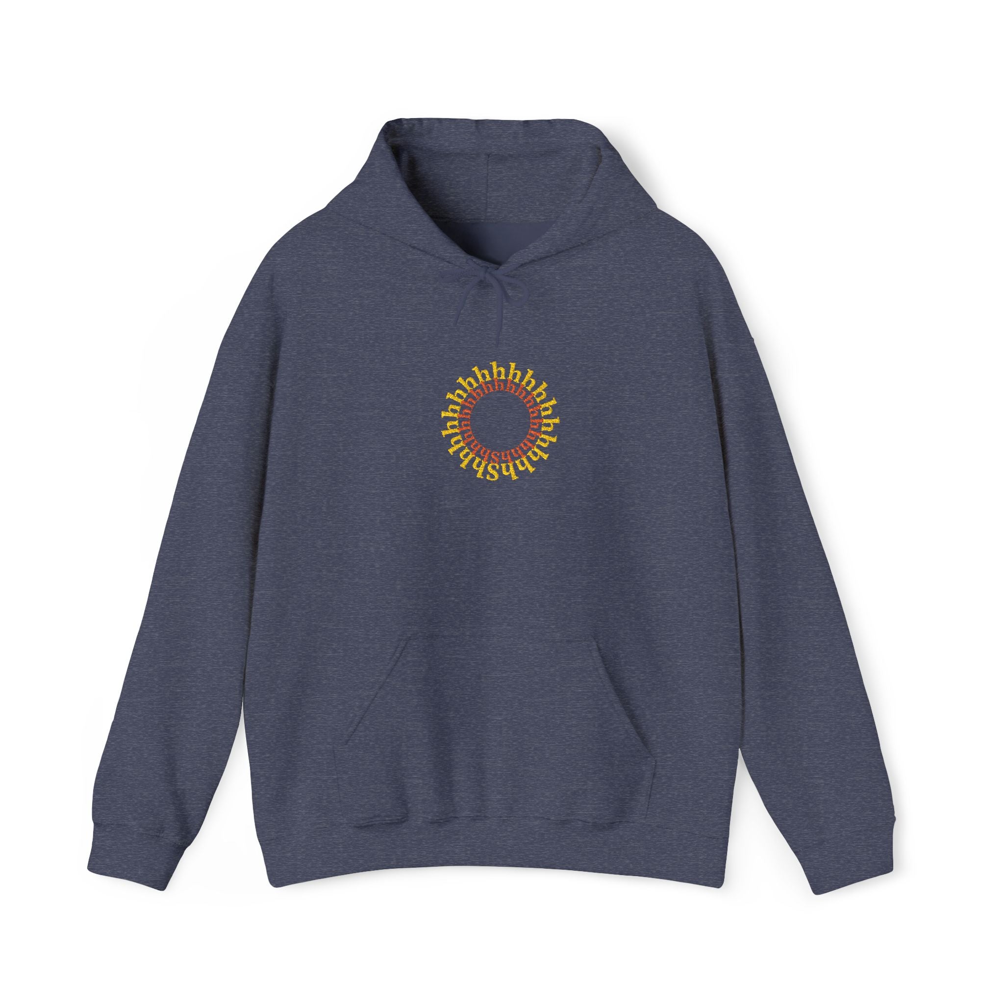 Shhhhhh Orange & Gold Embroidered Unisex Heavy Blend Hooded Sweatshirt, Librarians,' Parents,' and Friends' Hoodie