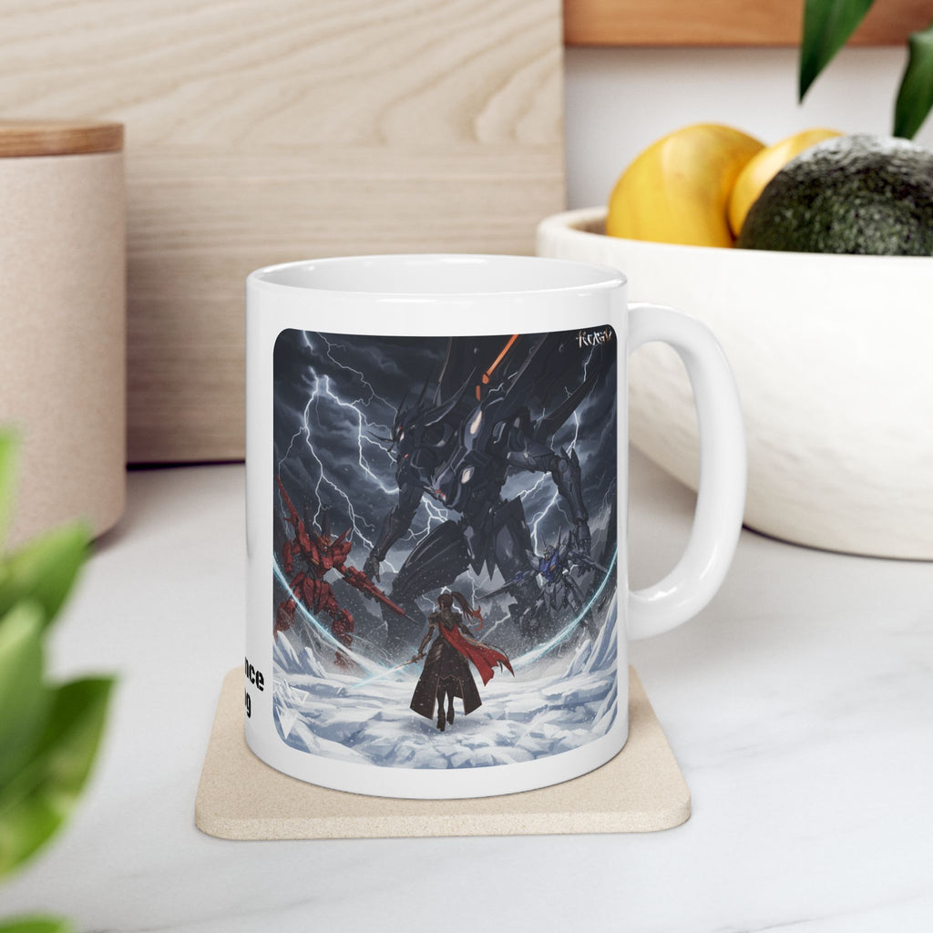 Sentience Rising Sci-Fi Robots #1 White Ceramic Mug | Sci-Fi NeoSentinel Uprising
