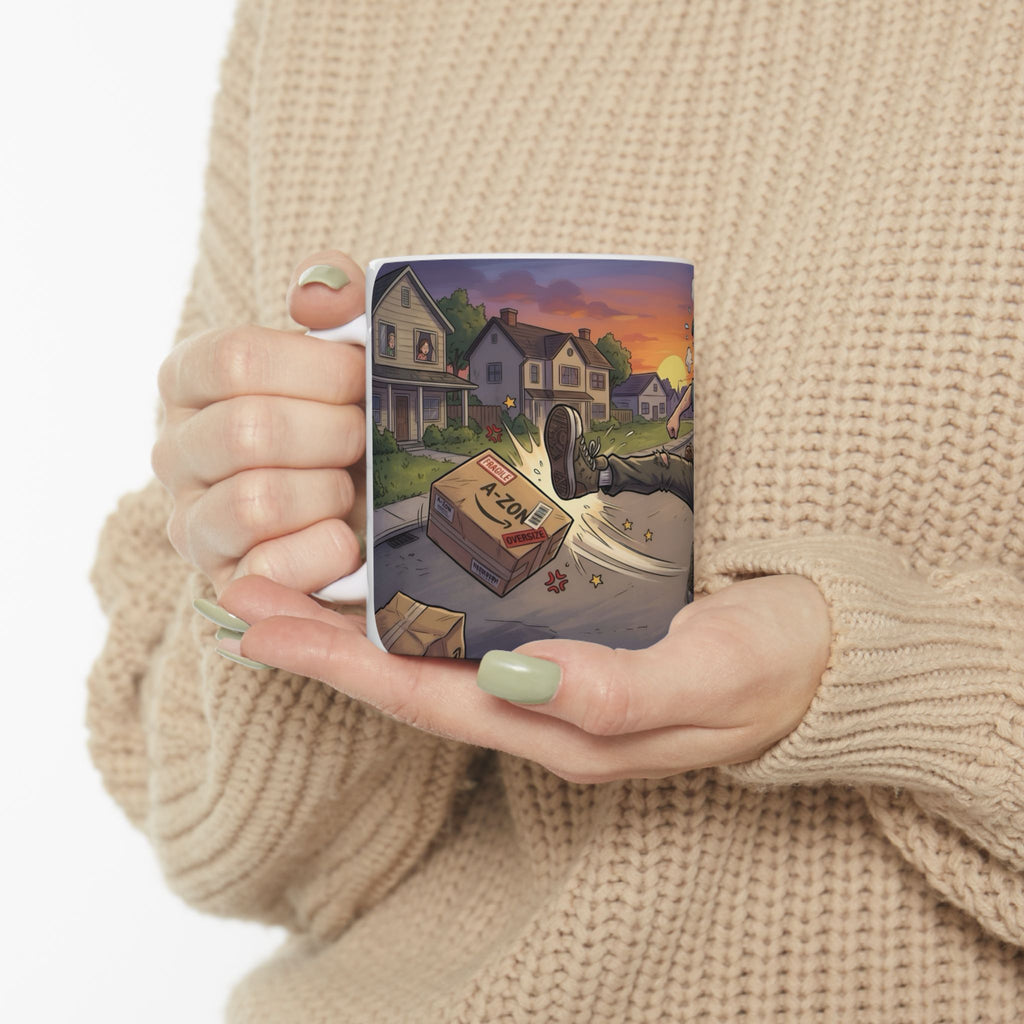 Speedy Drop Delivery Bathroom Tales White Ceramic Mug — "Gotta Go" Postal Worker Tea Cup (11oz/15oz)