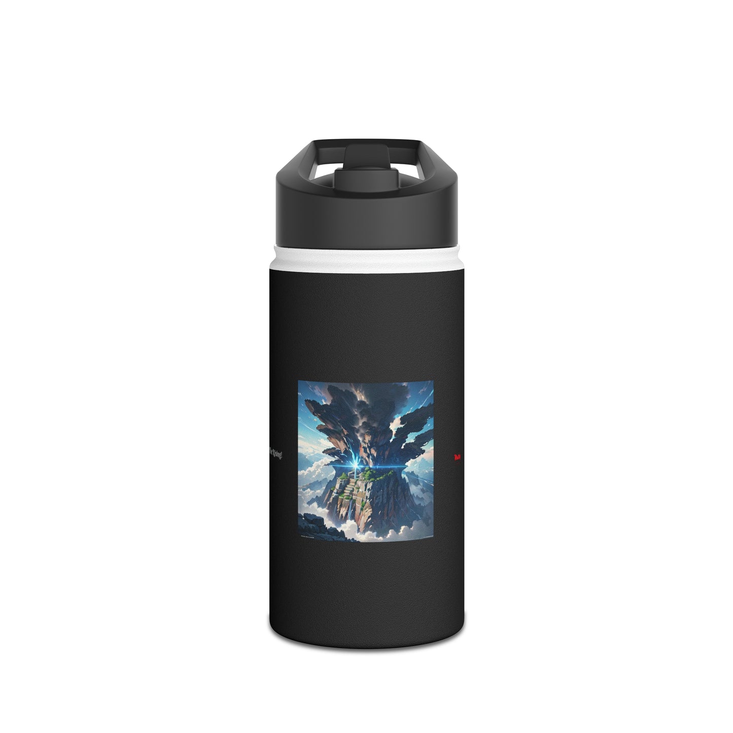 The Rising Stainless Steel Water Bottle, Standard Lid, Black