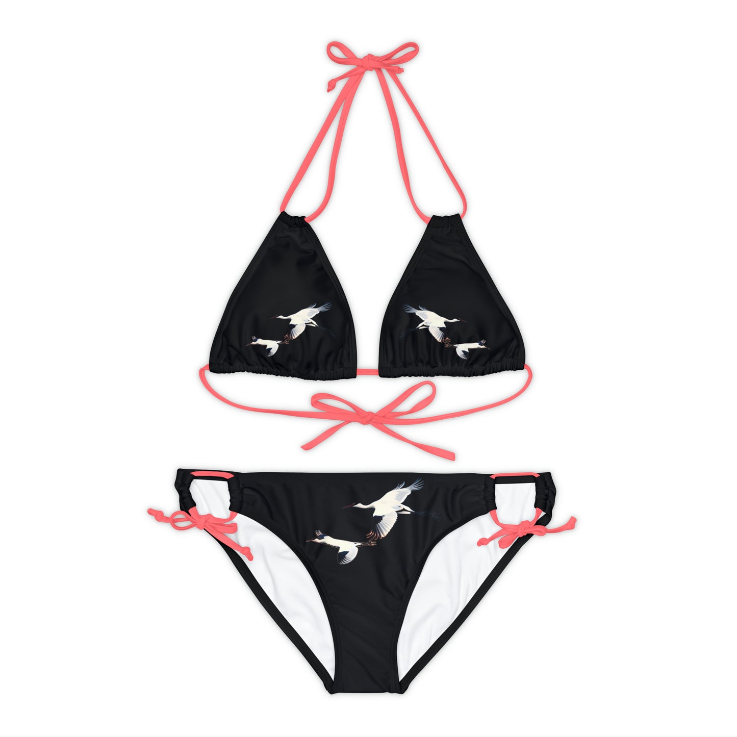 Black Strappy Bikini Set (AOP)