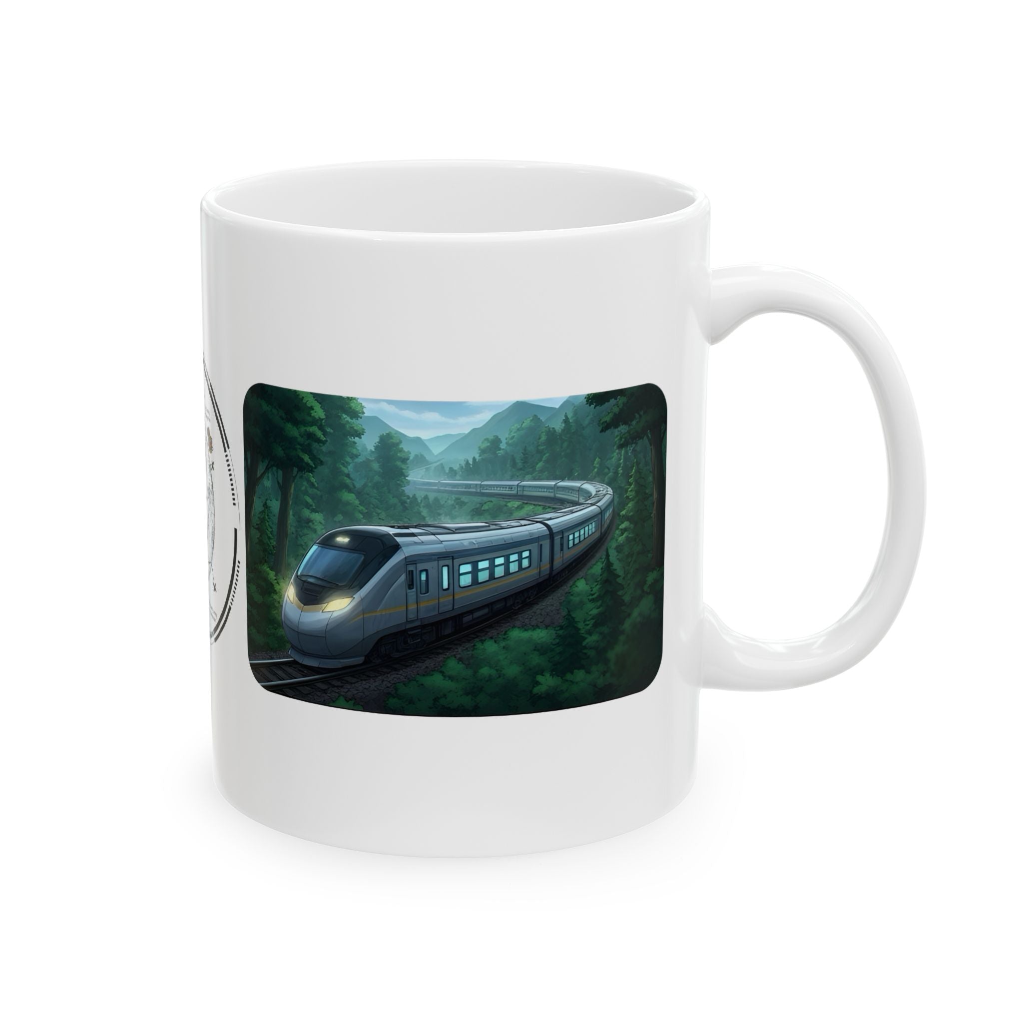 The Winding Journey Train Ride White Ceramic Mug — The Modern Traveler Transit Cup (11oz/15oz)